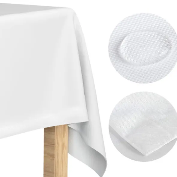 Obrus 140x220 Plamoodporny Klasyczny Elegant Biały