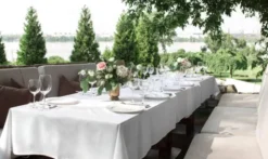 Obrus 140x340 Plamoodporny Klasyczny Elegant Biały