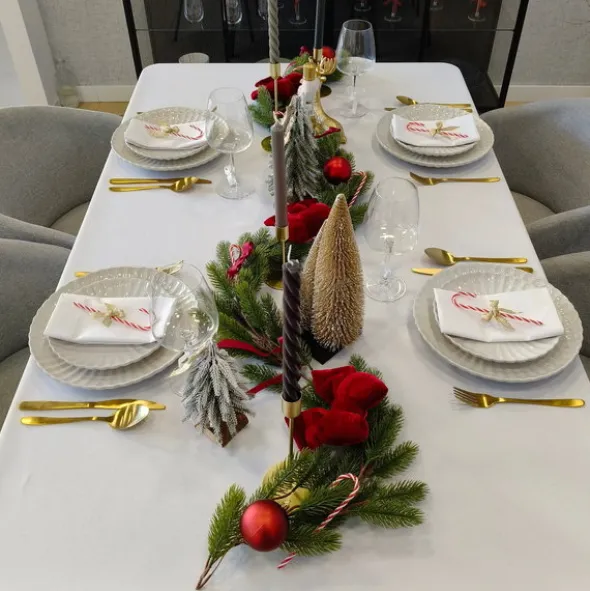 Obrus 150x300 Plamoodporny Klasyczny Elegant Biały