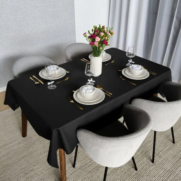 Obrus 140x340 Plamoodporny Klasyczny Elegant Czerń