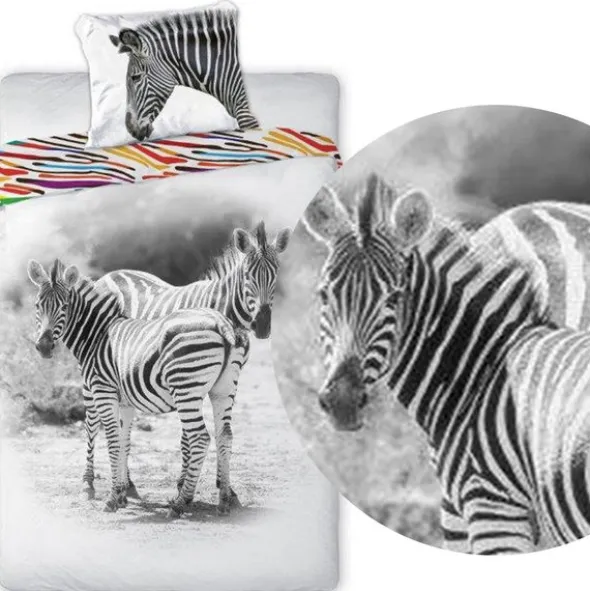 Pościel Młodzieżowa Bawełniana 367 Zebra 160x200NP 2 części