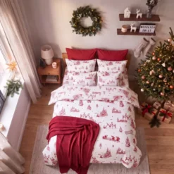 Pościel Świąteczna 140 x 200 2cz Gładka Eusebia Home 89