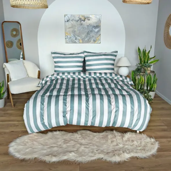 Pościel 220 x 200 3cz Mikrofibra w Pasy Eusebia Home 07
