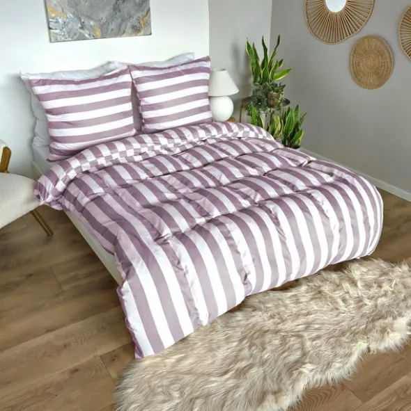 Pościel 220 x 200 3cz Mikrofibra w Pasy Eusebia Home 09