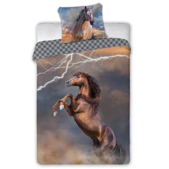 Pościel 160 x 200 Młodzieżowa Horses 003 Piorun