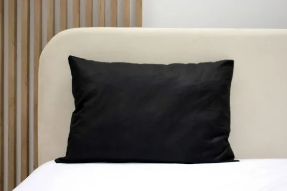 Poszewka Bawełna 50 x 70 Jednolita Ola Czarna Black