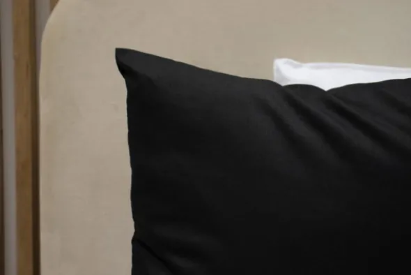 Poszewka Bawełna 50 x 50 Jednolita Ola Czarna Black