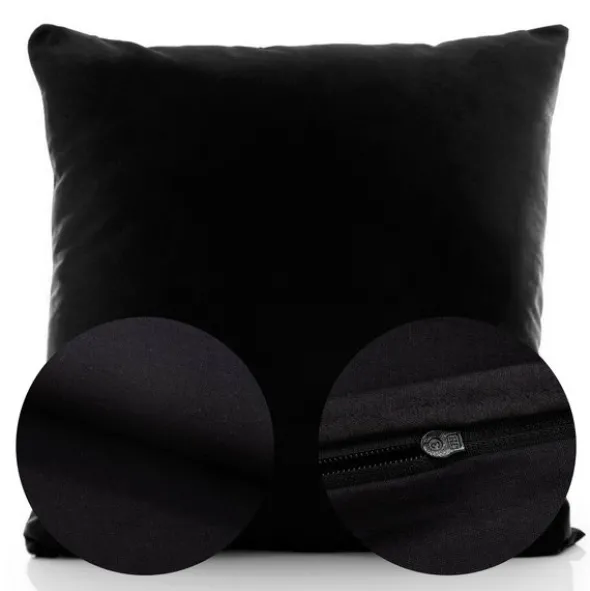 Poszewka Bawełna 50 x 50 Jednolita Ola Czarna Black