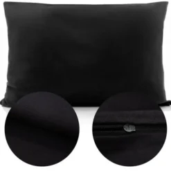 Poszewka Bawełna 40 x 60 Jednolita Ola Czarna Black