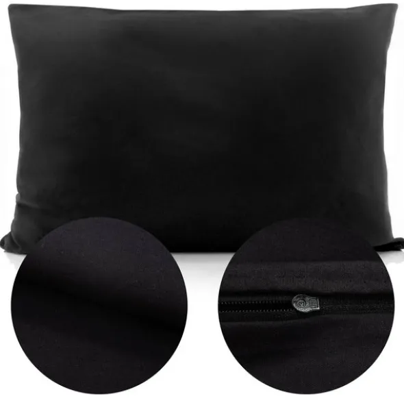 Poszewka Bawełna 40 x 60 Jednolita Ola Czarna Black
