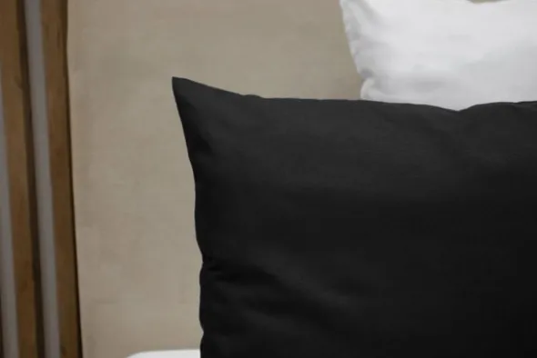 Poszewka Bawełna 40 x 60 Jednolita Ola Czarna Black