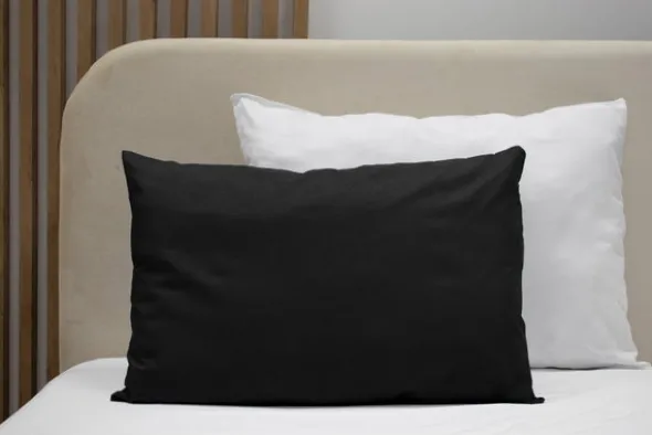 Poszewka Bawełna 40 x 60 Jednolita Ola Czarna Black