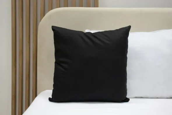 Poszewka Bawełna 70 x 80 Jednolita Ola Czarna Black