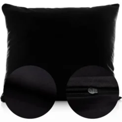 Poszewka Bawełna 50 x 60 Jednolita Ola Czarna Black