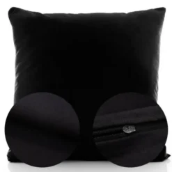 Poszewka Bawełna 45 x 45 Jednolita Ola Czarna Black