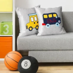 Poszewka 45 x 45 Dekoracyjna Haftowana Alvin2 Stal