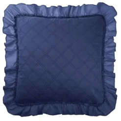 Poszewka 45 x 45 Dekoracyjna Pikowana Ruffy Granat