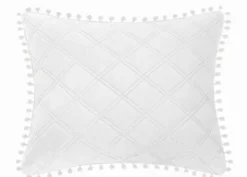 Poszewka 50 x 70 Dekoracyjna Pompoo Biały
