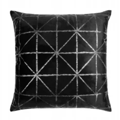 Poszewka 45 x 45 Dekoracyjna Velvet Glossy Czarny