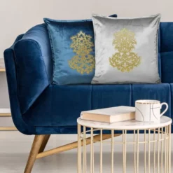 Poszewka 45 x 45 Dekoracyjna Welwet ROYAL4 Niebiesk