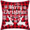 Poszewka 45 x 45 Dekoracyjna Świąteczna Merry Czer