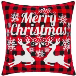 Poszewka 45 x 45 Dekoracyjna Świąteczna Merry Czer
