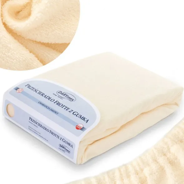Prześcieradło Frotte z Gumką 018_D Ecru 80x140