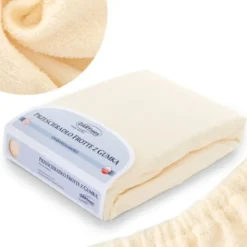 Prześcieradło Frotte z Gumką 018_D Ecru 70x140