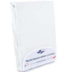 Prześcieradło Jersey z Gumką 001_D Biały 60x120