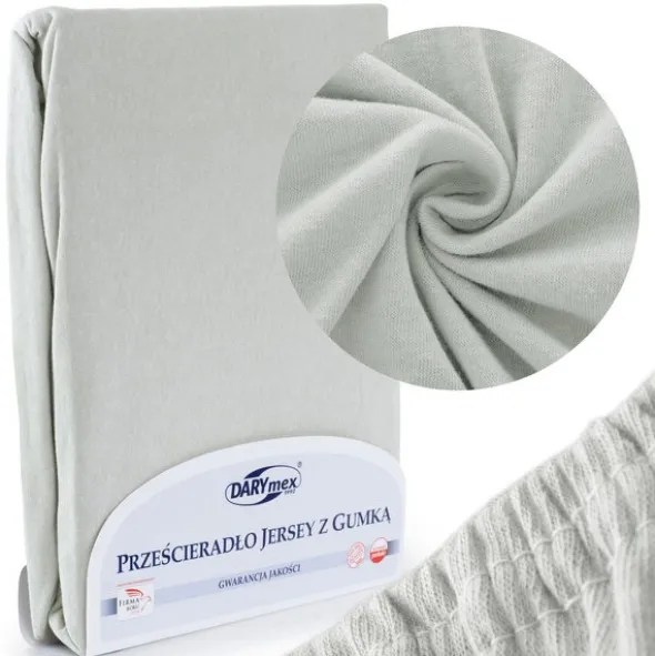 Prześcieradło Jersey z Gumką 155_D Popiel 70x140