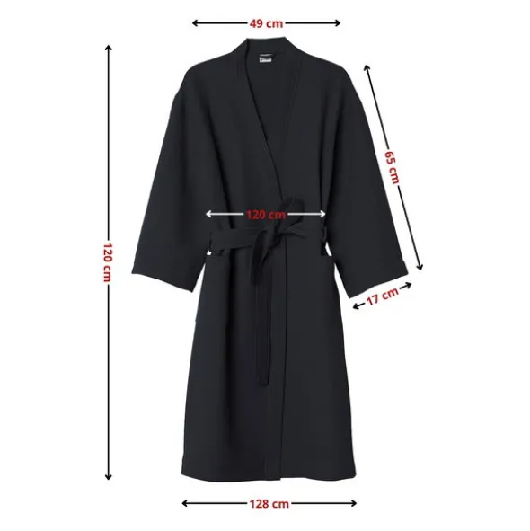 Szlafrok Gofer Bawełna Unisex Vizzy L 04 Czarny