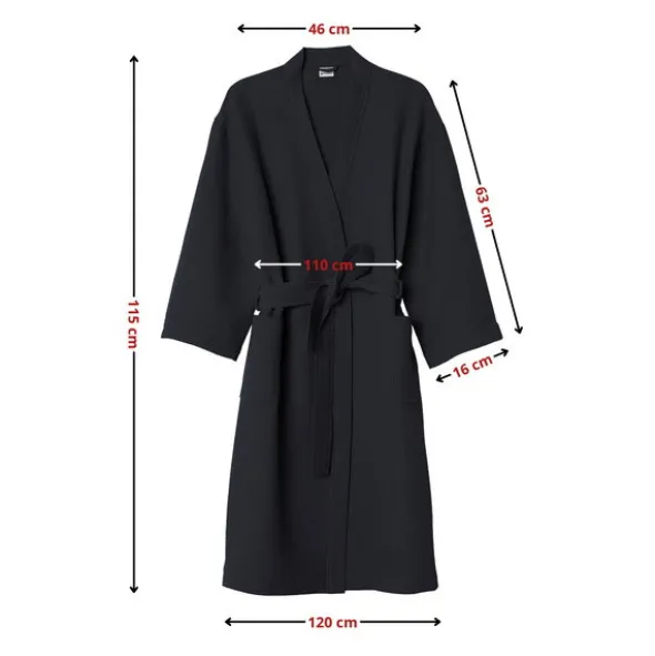 Szlafrok Gofer Bawełna Unisex Vizzy S 04 Czarny