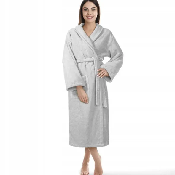 Szlafrok Hotelowy Bawełna Frotte Unisex XS Szary