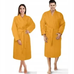 Szlafrok Kimono Gofer Bawełniany Unisex XS Muszt