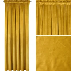 Zasłona Dekoracyjna D91 Rosa Na Taśma 140 x 300 Musztarda