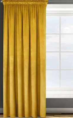 Zasłona Dekoracyjna D91 Rosa Na Taśma 140 x 300 Musztarda