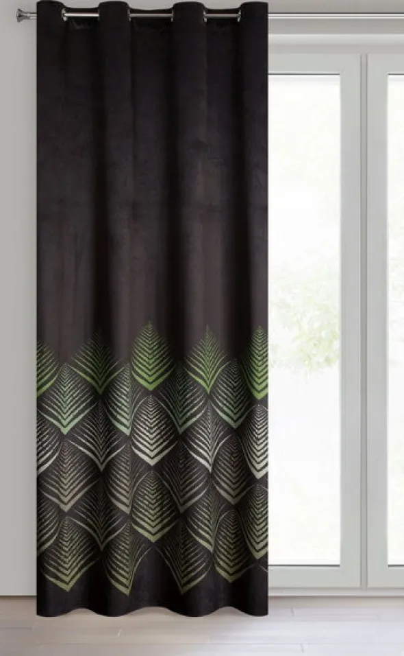 Zasłona Velvet Angelina 140 x 250 Przelotka Czarny