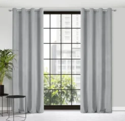 Zasłona Velvet Eliza 140 x 250 Przelotka Szary