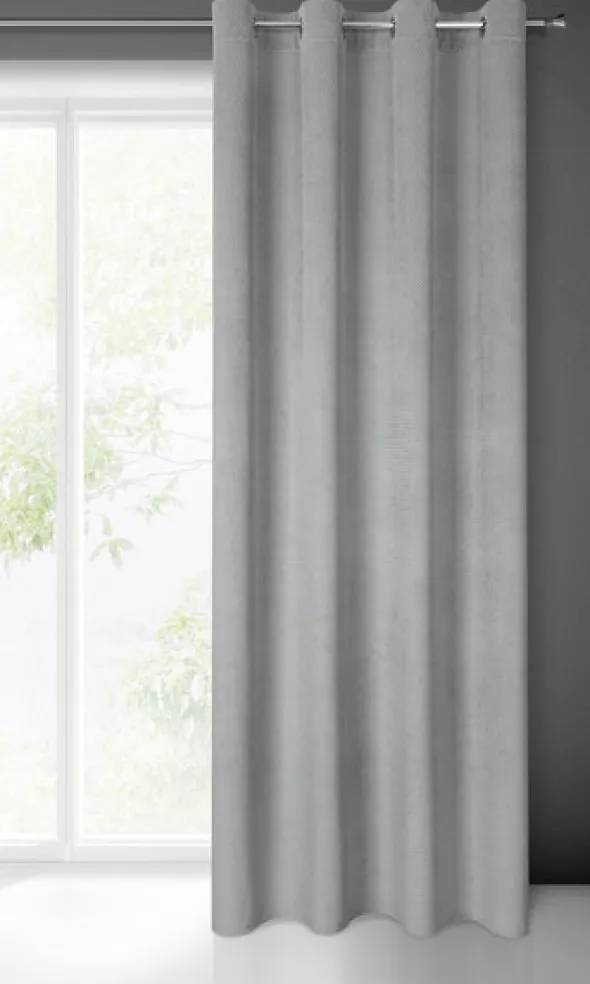 Zasłona Velvet Eliza 140 x 250 Przelotka Szary