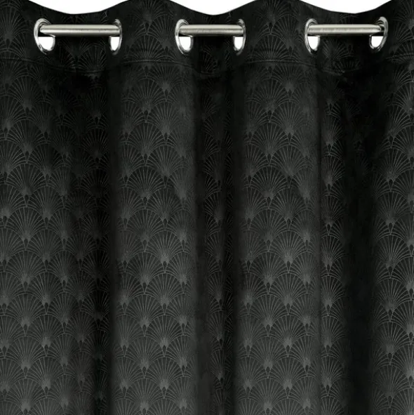 Zasłona Velvet Julia 140 x 250 Przelotka Czarny