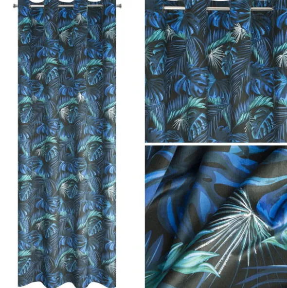 Zasłona Velvet Lazur 140 x 250 Przelotka Niebieski
