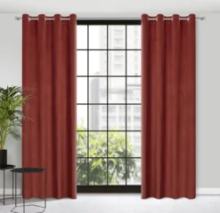 Zasłona Velvet Lili 140 x 250 Przelotka Mahoń