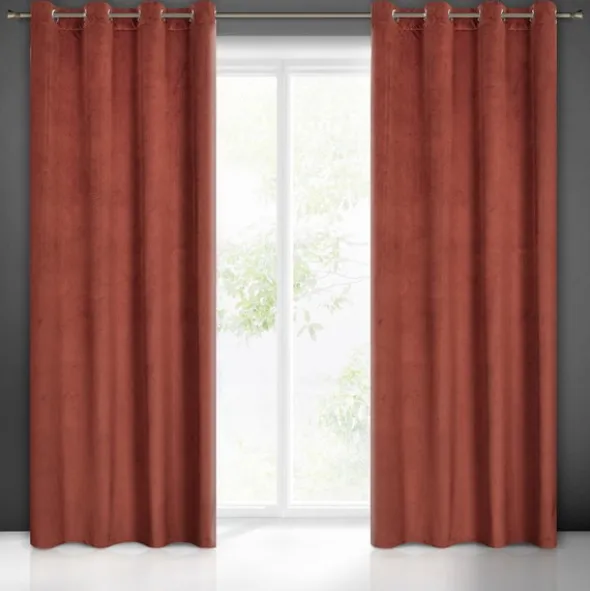 Zasłona Velvet Lili 140 x 250 Przelotka Mahoń