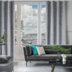Zasłona Velvet Lussi 140 x 250 Przelotka Stalowy