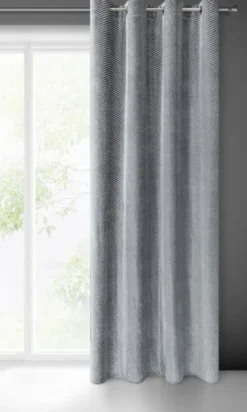 Zasłona Velvet Lussi 140 x 250 Przelotka Stalowy