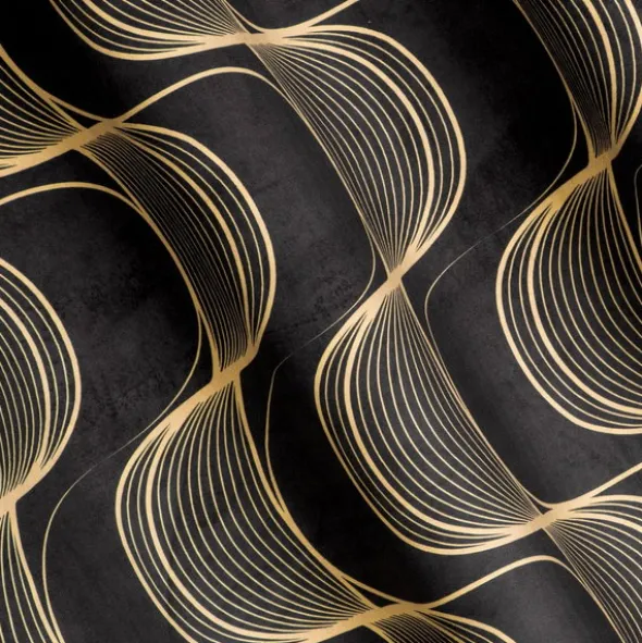 Zasłona Velvet Pola 140 x 250 Przelotka Czarny