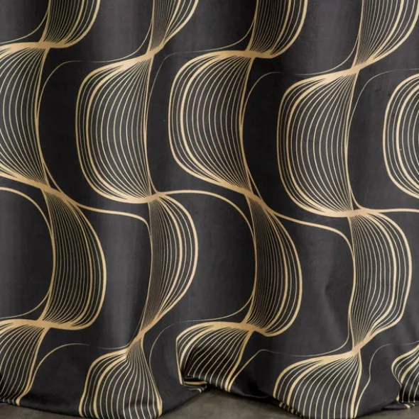 Zasłona Velvet Pola 140 x 250 Przelotka Czarny