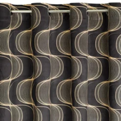 Zasłona Velvet Pola 140 x 250 Przelotka Czarny