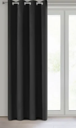 Zasłona 140 x 270 Dekoracyjna Blackout Logan Czarn