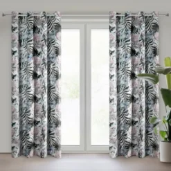 Zasłona 140 x 250 Dekoracyjna Malibu Biały+Srebrny